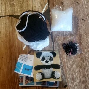 Handmade Crochet Panda Amigurumi Kit - Black & White